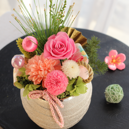 Japanese Style Flower Arrange 和風プリザーブドフラワー・花てまり